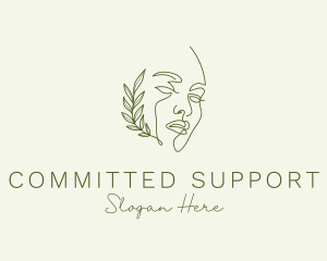 Natural Woman Face logo design