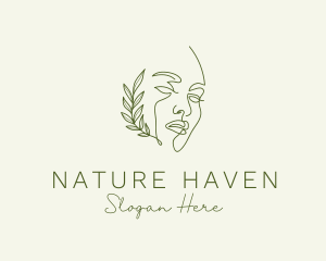 Natural Woman Face logo design