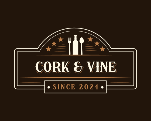 Food Wine Restaurant logo design