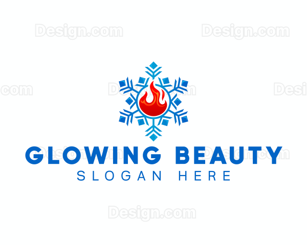 Hvac Snowflake Fire Logo