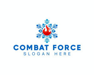 Hvac Snowflake Fire logo