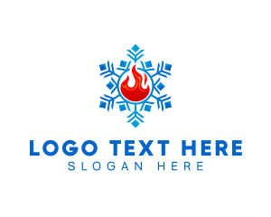 Hvac Snowflake Fire logo