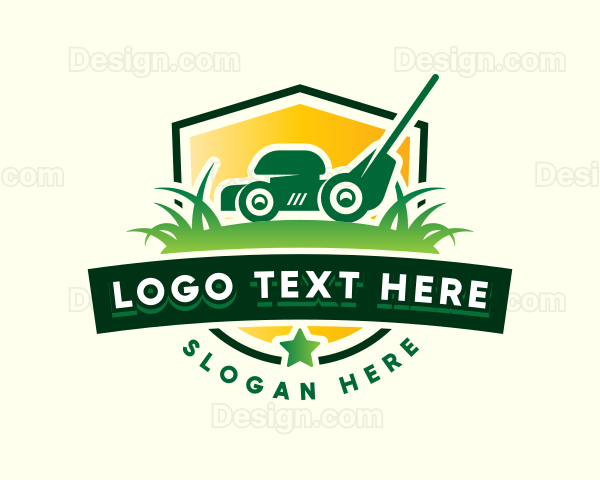 Landscaping Lawn Mower Logo