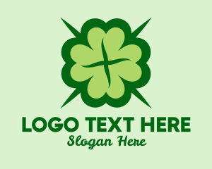 Green Lucky Clover  logo