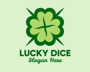 Green Lucky Clover  logo design