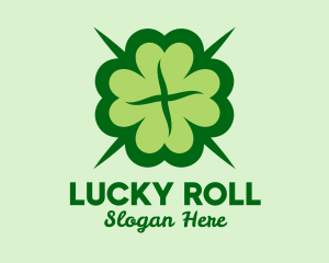 Green Lucky Clover  logo design