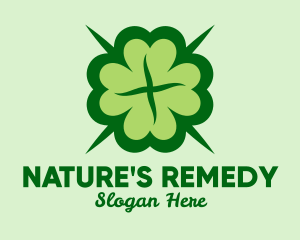 Green Lucky Clover  logo design