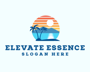 Summer Sunset Vacation Logo