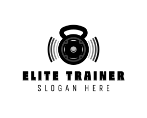 Kettlebell Weightlifter Trainer logo design