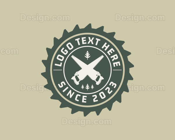 Rustic Lumberjack Saw Logo