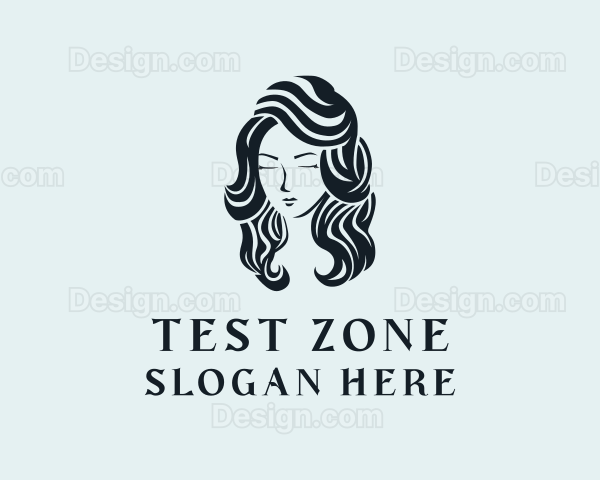 Wavy Hair Salon Lady Logo