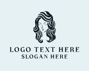 Wavy Hair Salon Lady  logo