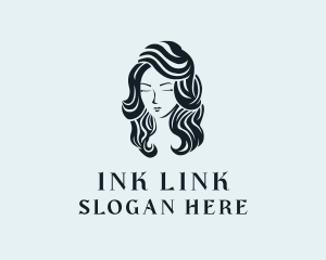 Wavy Hair Salon Lady  Logo