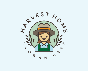 Agriculture Woman Farmer  logo