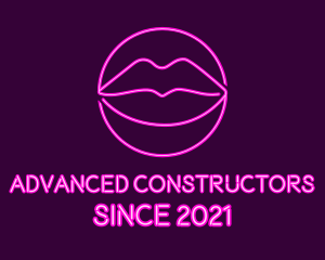 Neon Sexy Lips  logo design