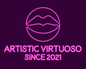 Neon Sexy Lips  logo design