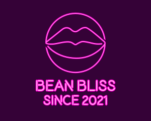 Neon Sexy Lips  logo design