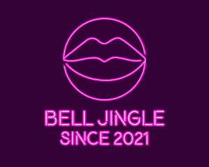 Neon Sexy Lips  logo design