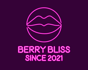 Neon Sexy Lips  logo design