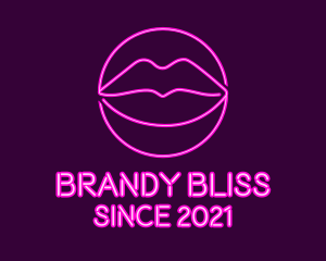 Neon Sexy Lips  logo design