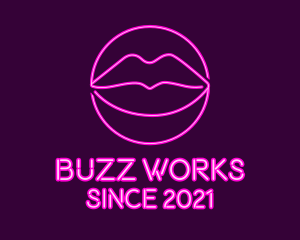 Neon Sexy Lips  logo design