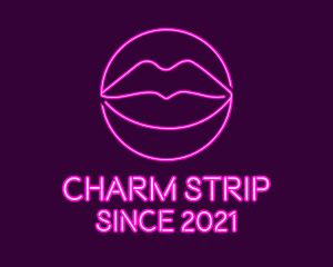 Neon Sexy Lips  logo design