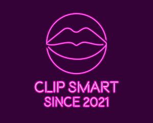 Neon Sexy Lips  logo design