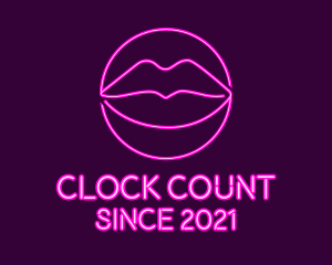 Neon Sexy Lips  logo design