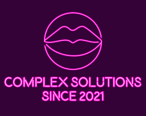 Neon Sexy Lips  logo design