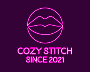 Neon Sexy Lips  logo design