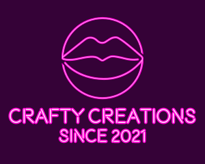 Neon Sexy Lips  logo design