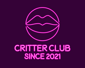 Neon Sexy Lips  logo design