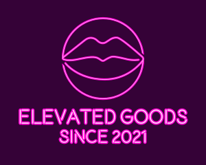 Neon Sexy Lips  logo design