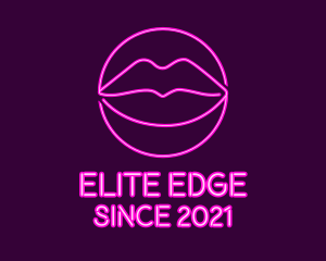 Neon Sexy Lips  logo design