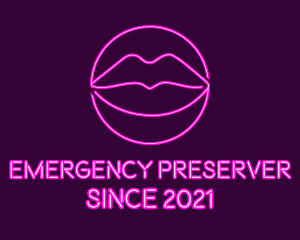 Neon Sexy Lips  logo design