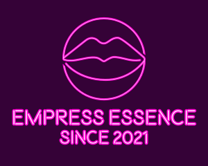 Neon Sexy Lips  logo design