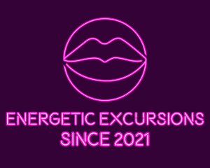 Neon Sexy Lips  logo design