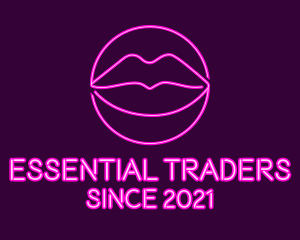 Neon Sexy Lips  logo design