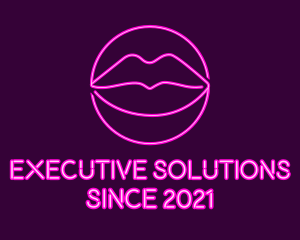 Neon Sexy Lips  logo design