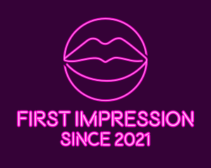 Neon Sexy Lips  logo design