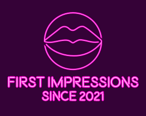 Neon Sexy Lips  logo design