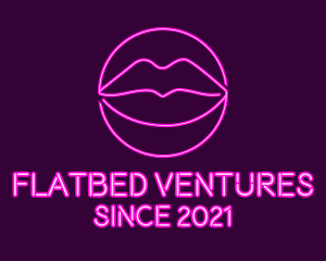 Neon Sexy Lips  logo design