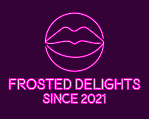 Neon Sexy Lips  logo design