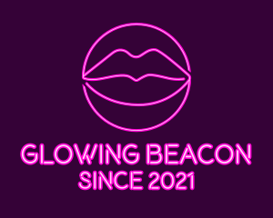 Neon Sexy Lips  logo design