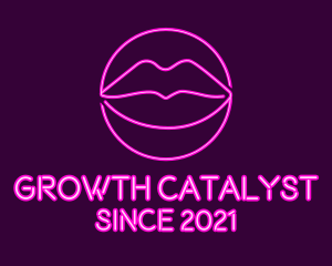 Neon Sexy Lips  logo design