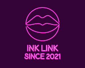 Neon Sexy Lips  logo design