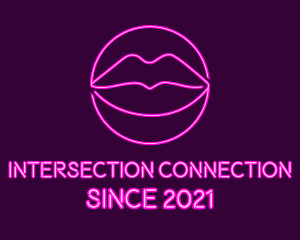 Neon Sexy Lips  logo design