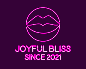 Neon Sexy Lips  logo design