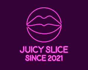 Neon Sexy Lips  logo design