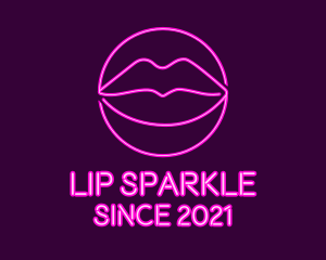 Neon Sexy Lips  logo design